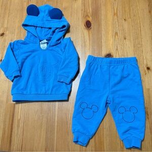 2/12$ Disney Blue Kids Sweatpants & Hoodie Set